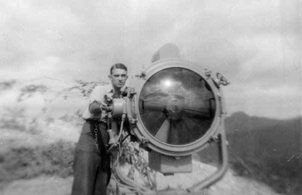 Dad at the Diamond Head Signal Light, WWII
