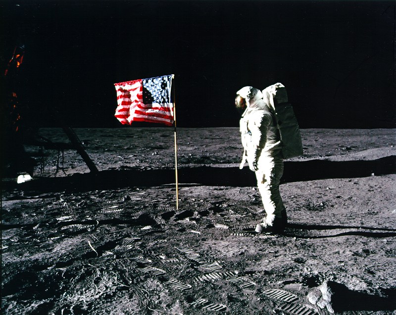 Aldrin and the flag