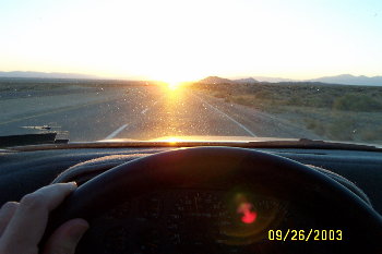 driving into the equinoctal sunset...