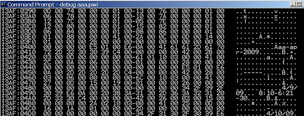 bin hex editor using MS Debug on windows XP