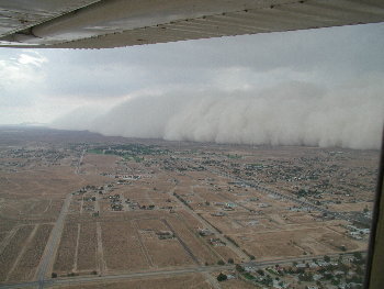 dust storm approaching california city
