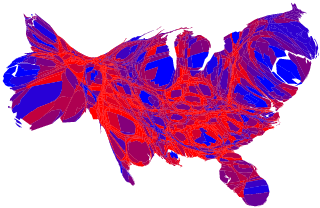scaled map of election results