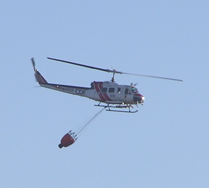 CFD water bombing helicopter in flight