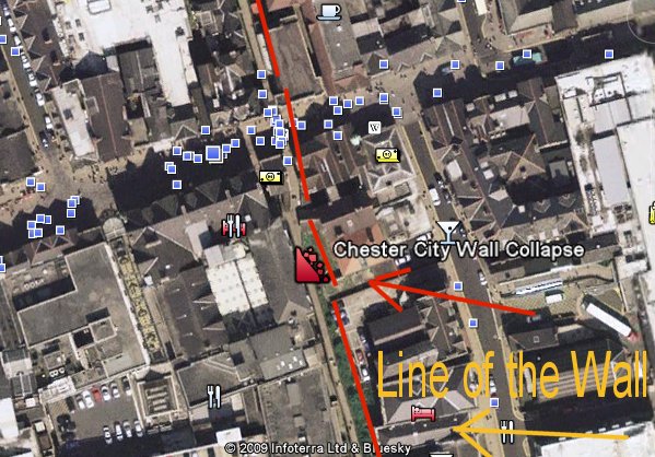 Chester Wall Collapse location