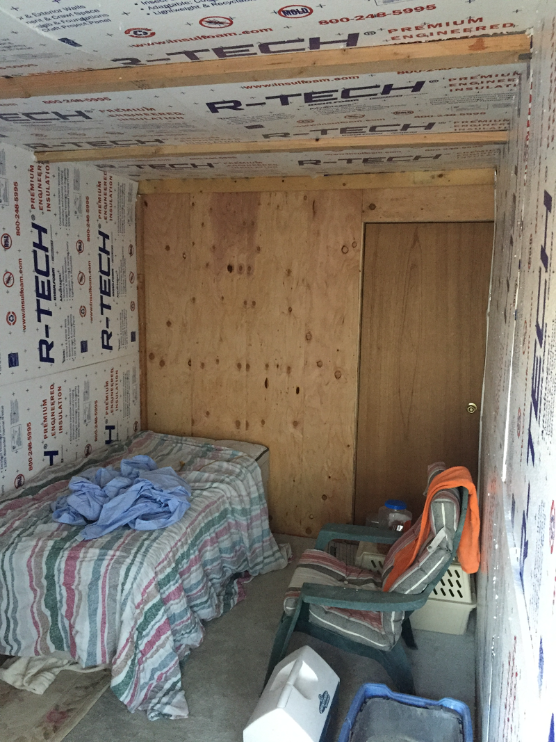 Temporary quarters look like a prison cell
