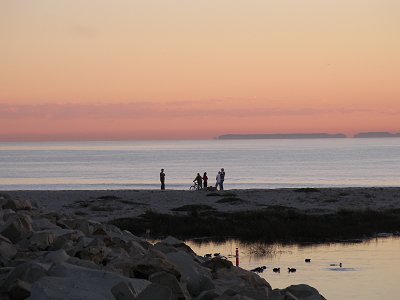 ventura beach with anacapa in the distance