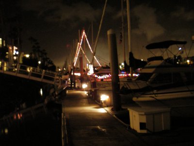 dock lights at Christmas
