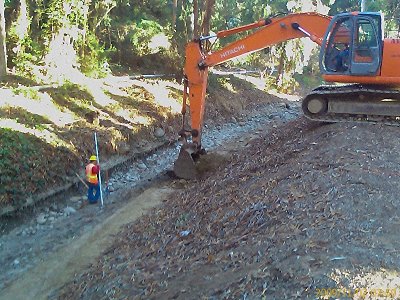 Excavator starting work