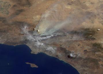 So Cal "station fire" via JPL pic