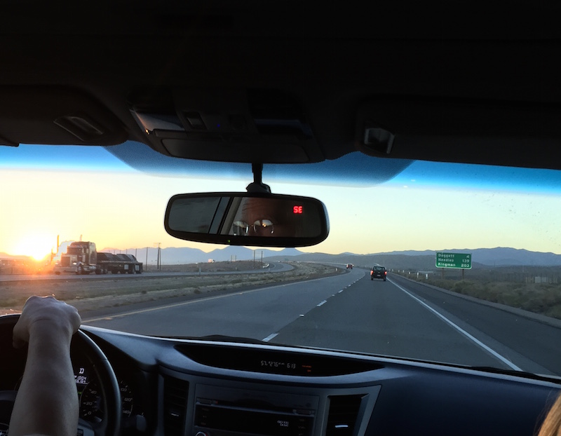 on the road