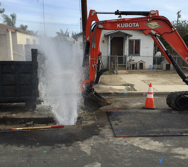 water line hit