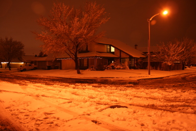 House in the snow, Lancaster Ca., 2008