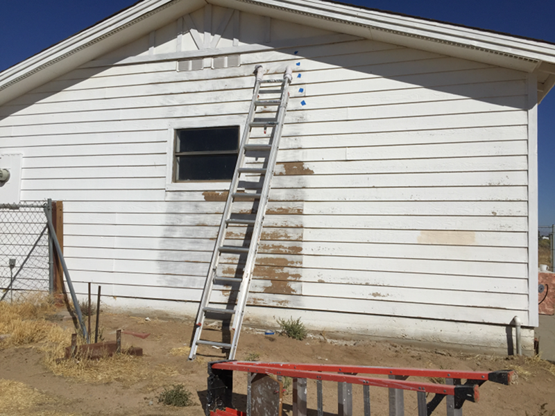 Starting the wire brushing of south wall.