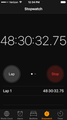 iPhone stopwatch