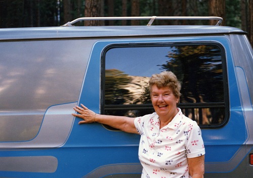 mom and the van