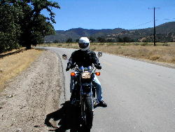 ed on a motorcycle