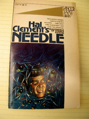 cover to needle, hal clement, lancer edition 1972, 95 cents