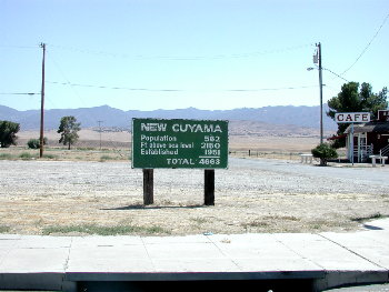 Sign in the hamlet of New Cuyama