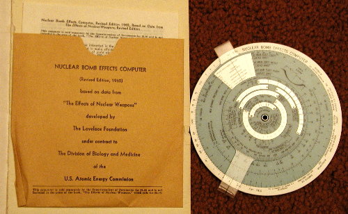 circular slide rule for nuclear bomb effects calculation