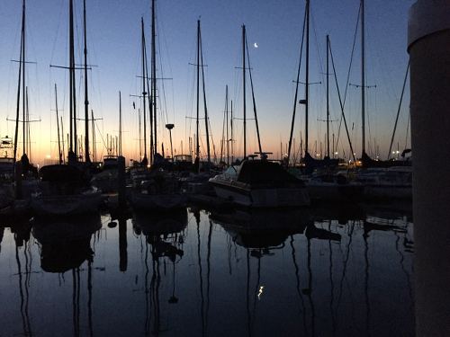 Old Moon over the Marina