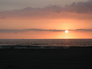 sunset at oxnard california beach