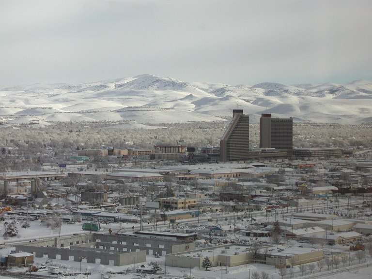 A snow covered Reno, Jan 2005.