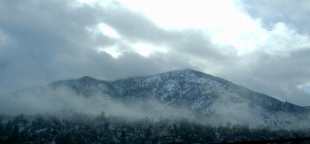 snowy mountains about the highway 58