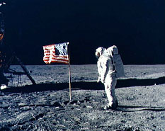 astronaut and flag
