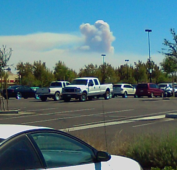 pyrocumulus of the station fire from Lancaster