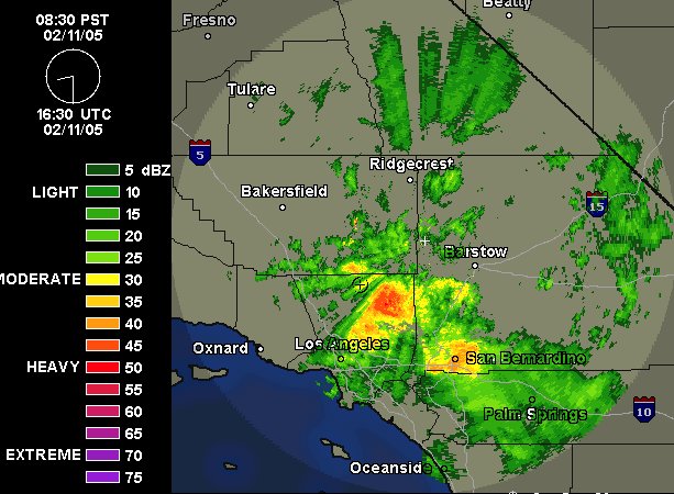 radar screen shot of the storm