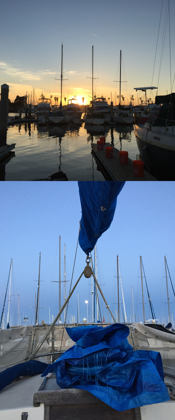 Sunset and the full moon rising