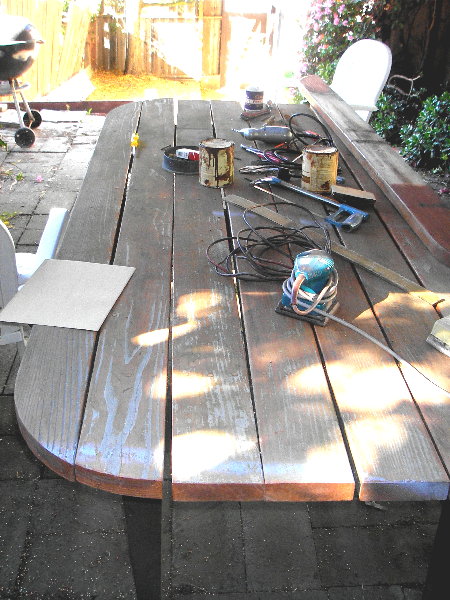 table before sanding