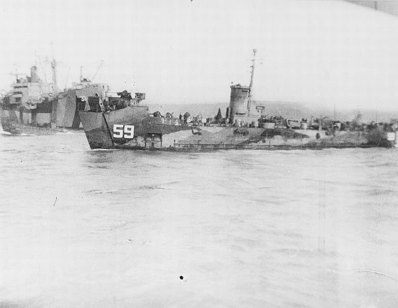 USS Bayfield, APA-33, at Iwo Jima